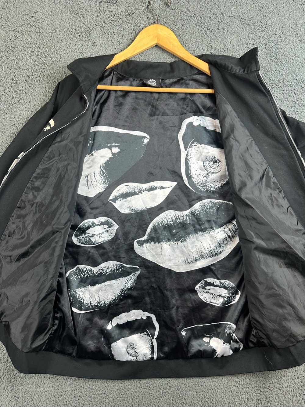 Ransom X Headcase LSD Zip Up Work Jacket Black Lips Graphic Print Mens XL - Picture 5 of 7